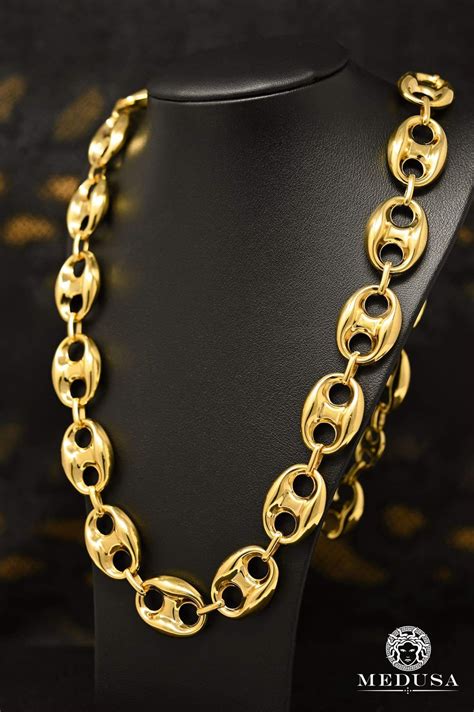 gucci link necklace mens|men's gucci link gold chain.